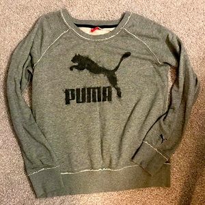 Large grey and black Puma long sleeve athletic top